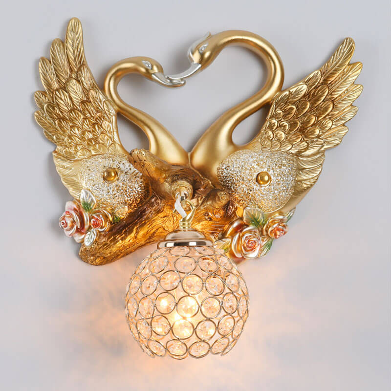 Crystal Swan Wall Lamp