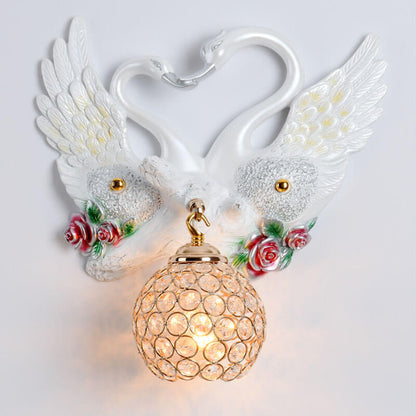 Crystal Swan Wall Lamp