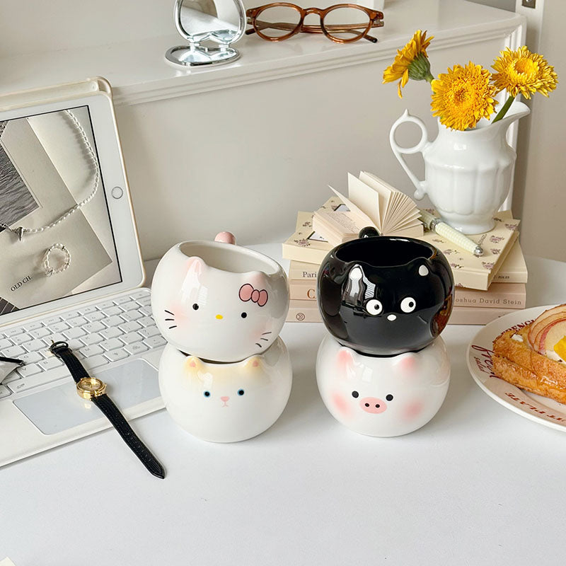Cute Cat Ceramic Coffee Mugs