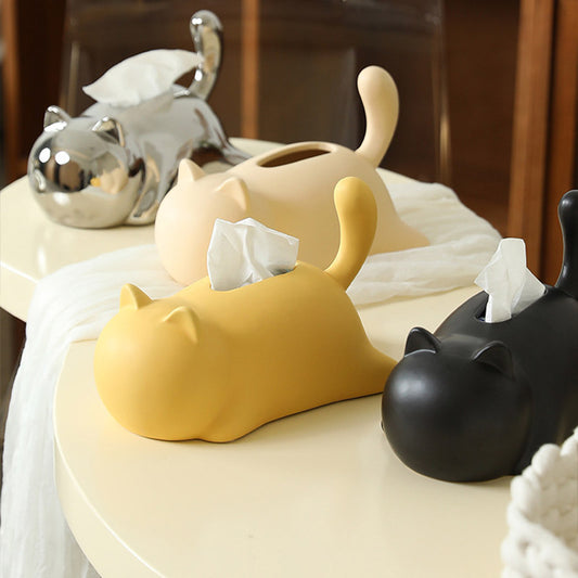 Cute Cat Ceramic Tissue Box