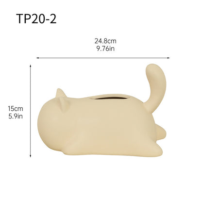 Cute Cat Ceramic Tissue Box