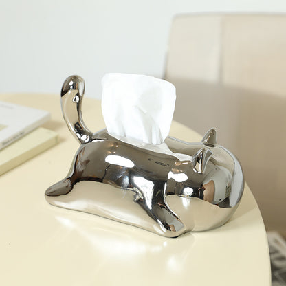 Cute Cat Ceramic Tissue Box