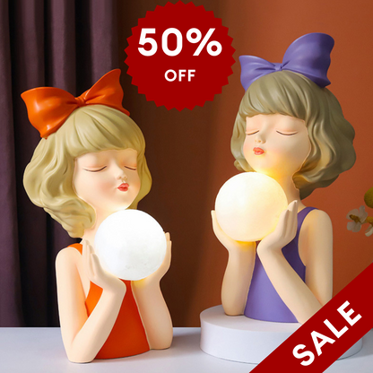 Cute Girl Resin Night Lamp