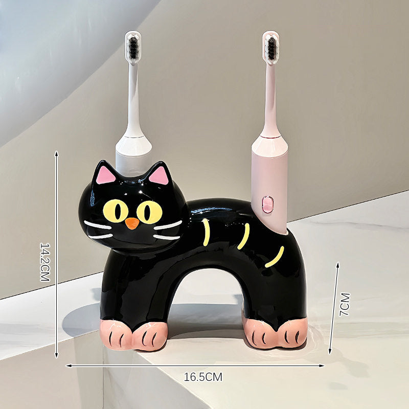 Cute Siamese Cat Ceramic Toothbrush Holder