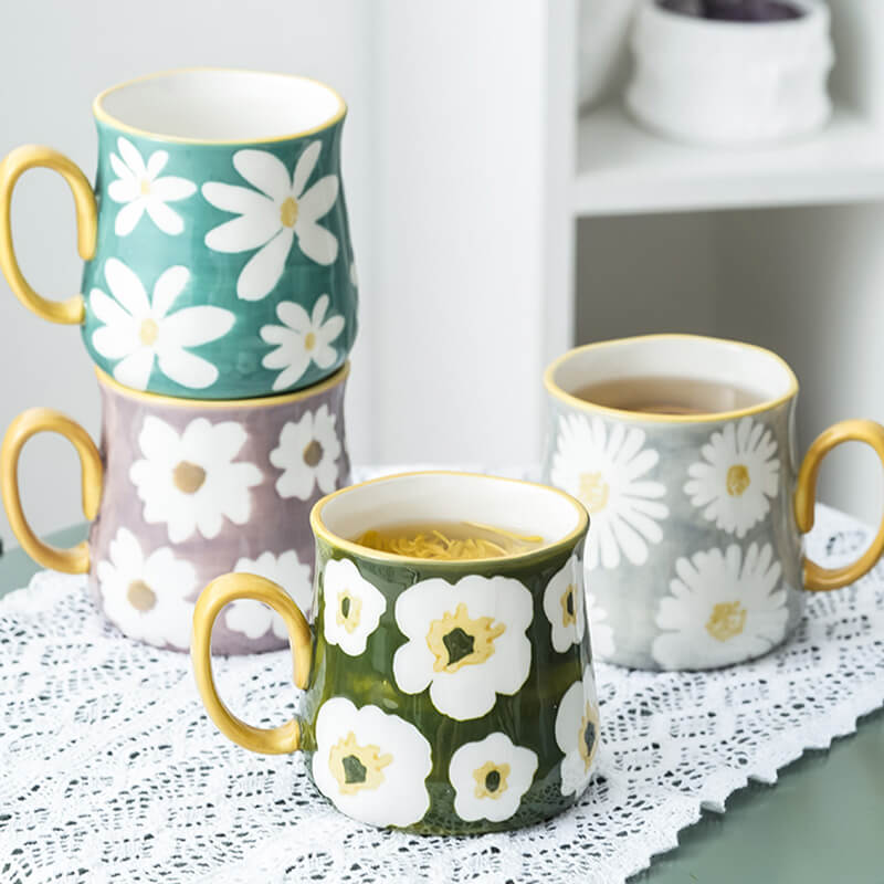 Daisy Print Ceramic Mug