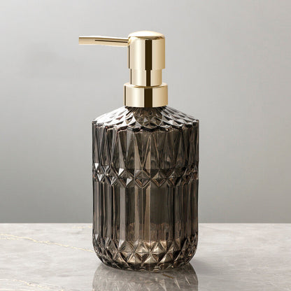 Diamond Pattern Glass Soap Dispenser