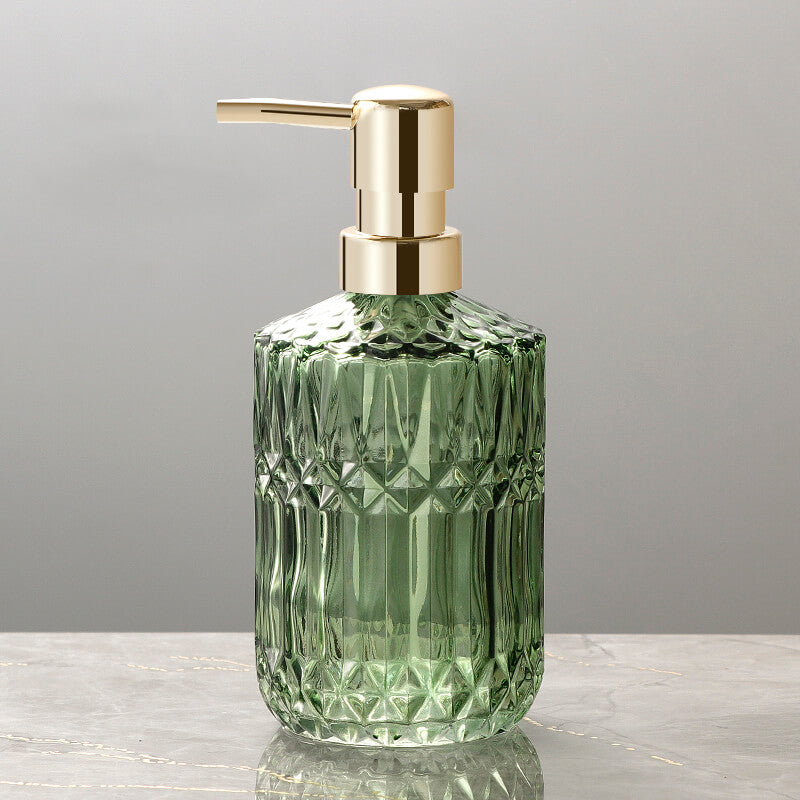 Diamond Pattern Glass Soap Dispenser