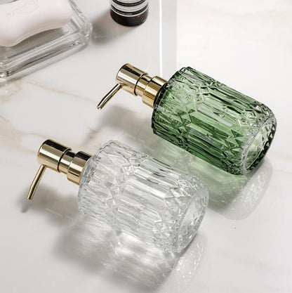 Diamond Pattern Glass Soap Dispenser