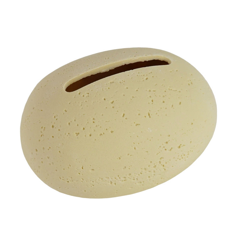 Egg-Shaped Travertine Paper Tissue Box