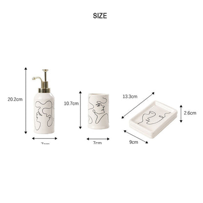 Elegant Line Drawing Bathroom Set