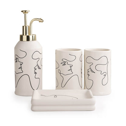 Elegant Line Drawing Bathroom Set