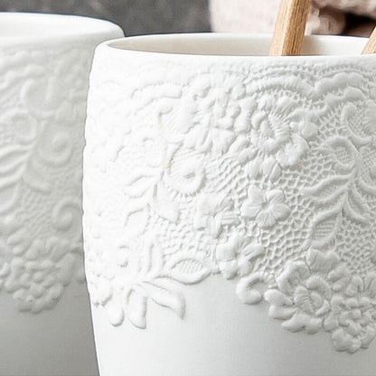 Embossed Ceramic Bathroom Set