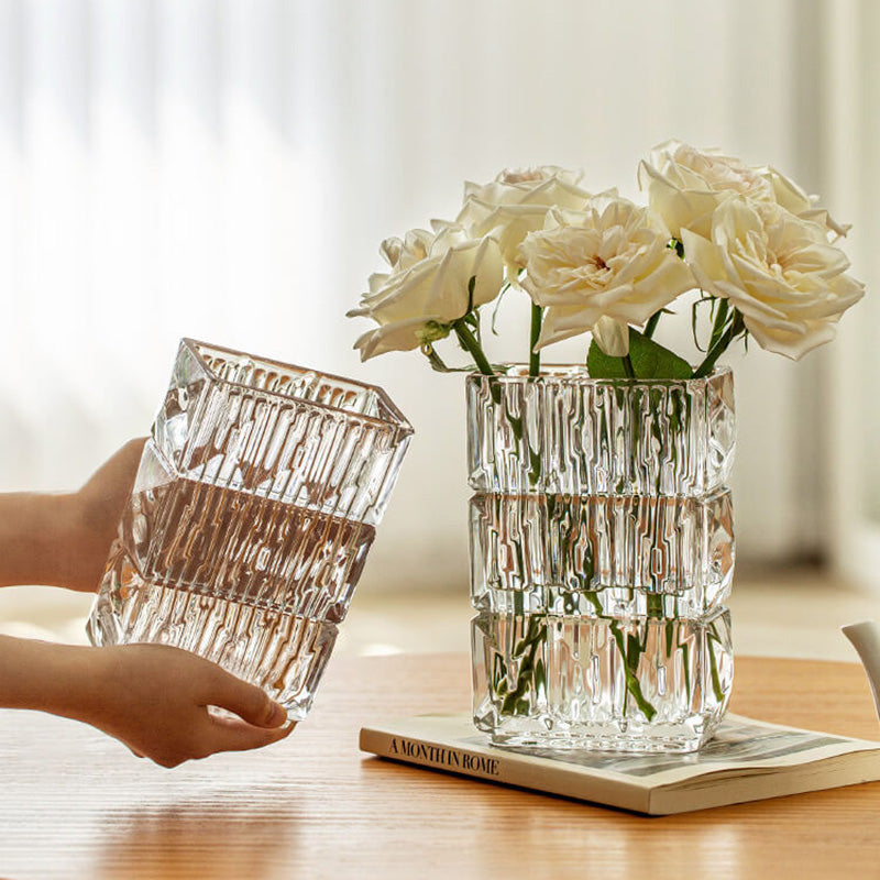 Embossed Crystal Glass Vase