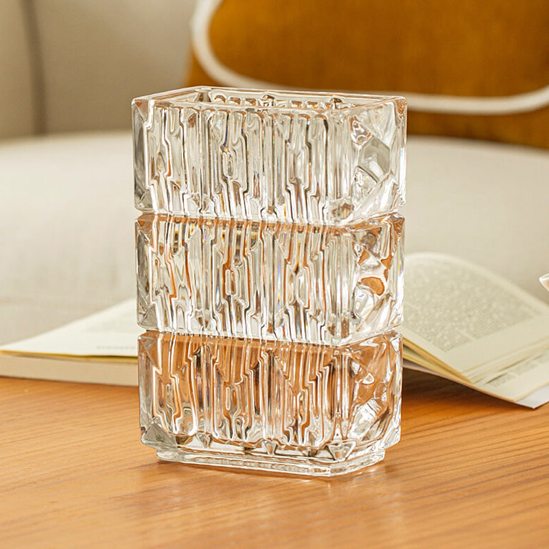 Embossed Crystal Glass Vase