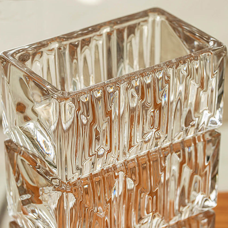 Embossed Crystal Glass Vase