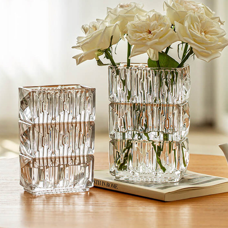 Embossed Crystal Glass Vase