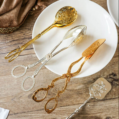 Embossed Stainless Steel Baking Cake Tongs