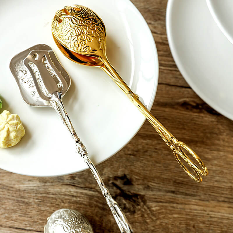 Embossed Stainless Steel Baking Cake Tongs