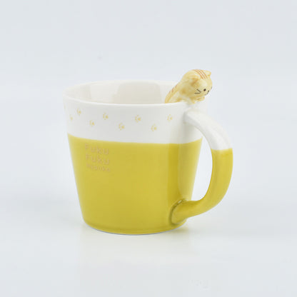 Embossed Cat Ceramic Cup