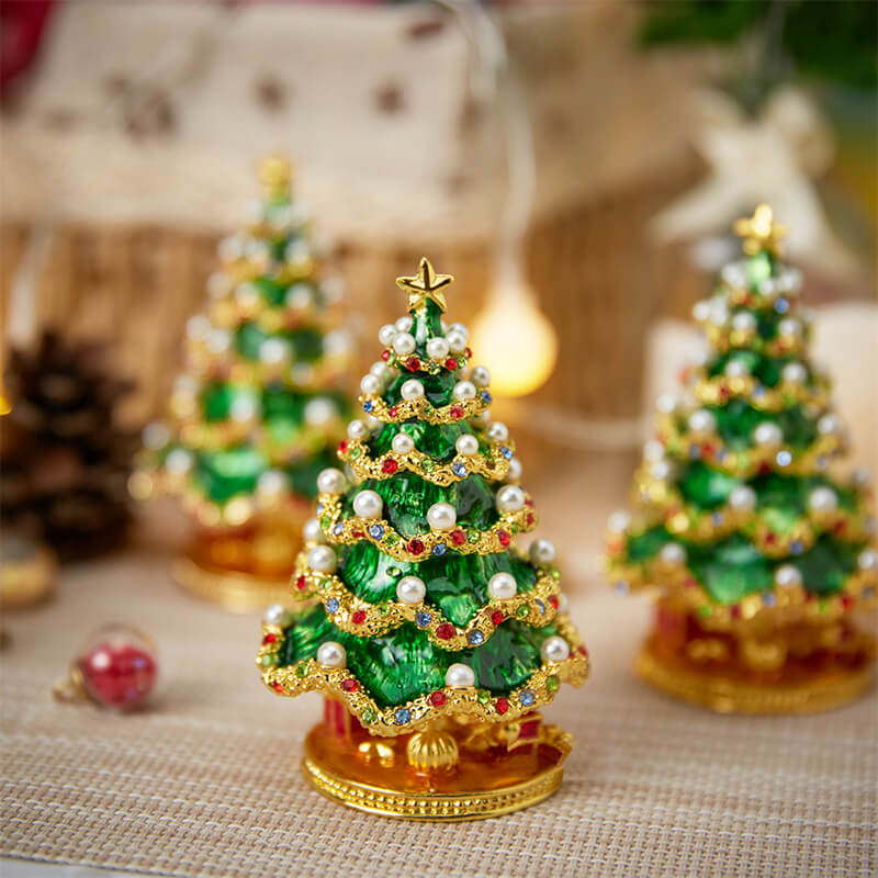 Enamel Crystal Christmas Tree Decoration