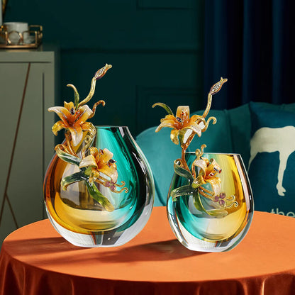 Ornements de vase en émail coloré