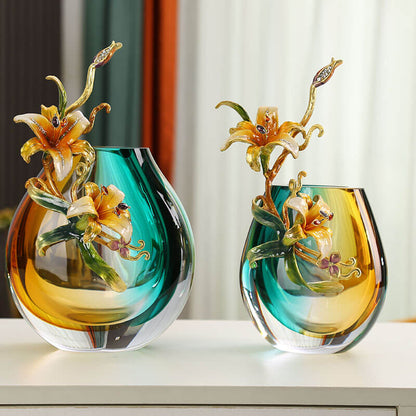 Ornements de vase en émail coloré