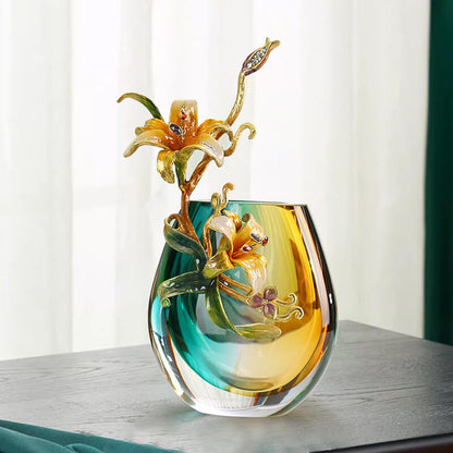 Ornements de vase en émail coloré