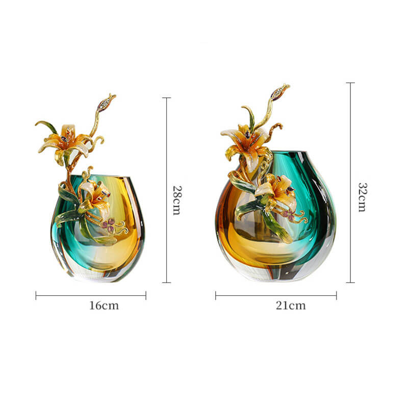 Ornements de vase en émail coloré