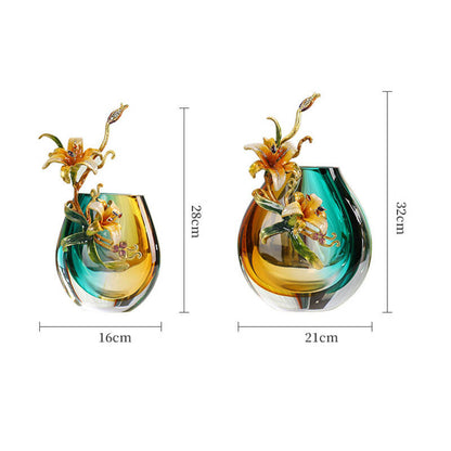 Ornements de vase en émail coloré