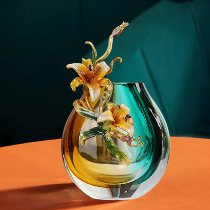 Ornements de vase en émail coloré