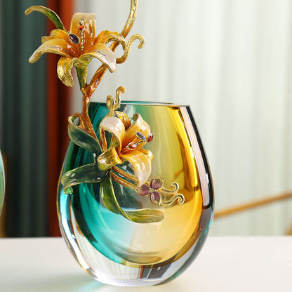 Ornements de vase en émail coloré