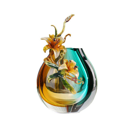 Ornements de vase en émail coloré