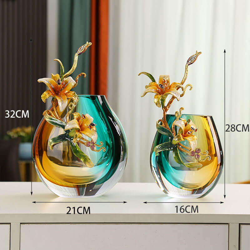 Ornements de vase en émail coloré