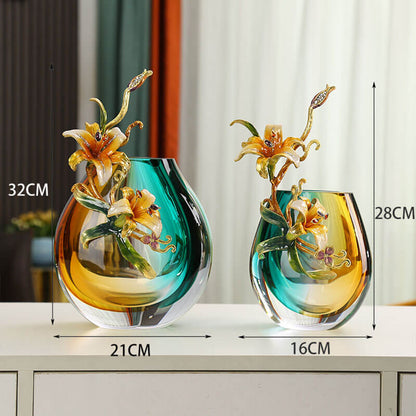Ornements de vase en émail coloré