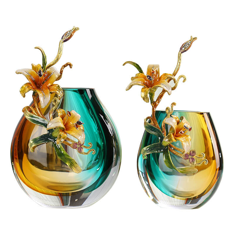 Ornements de vase en émail coloré
