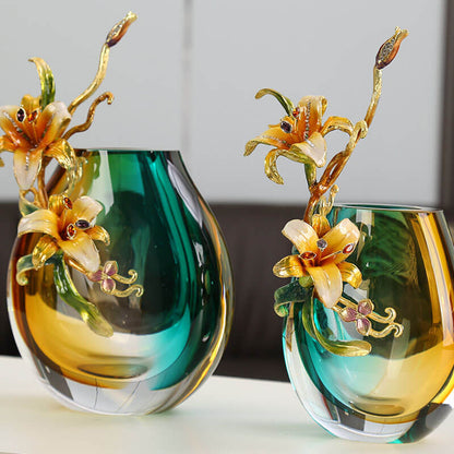 Ornements de vase en émail coloré