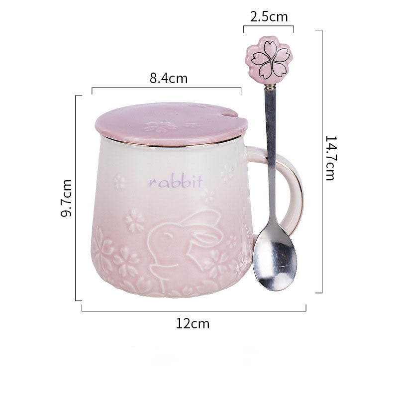 Fashionable Sakura Cute Rabbit Mug