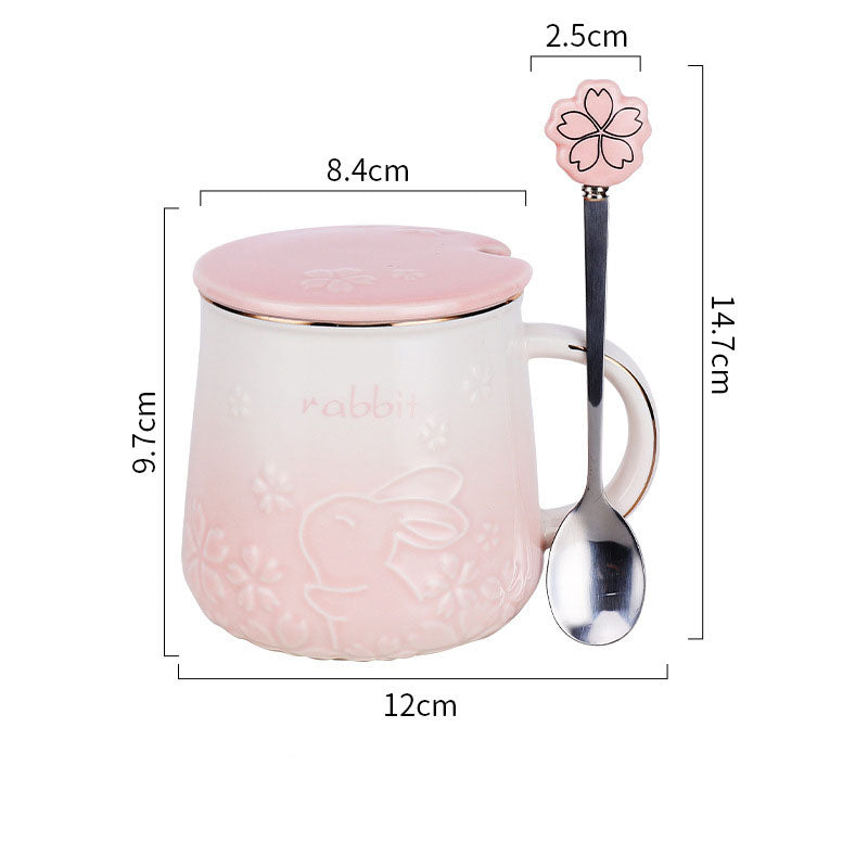 Fashionable Sakura Cute Rabbit Mug