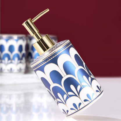 Feather Pattern Ceramic Bathroom Set