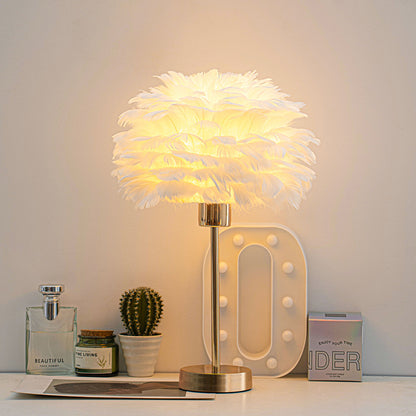 Feather Shade Table Lamp