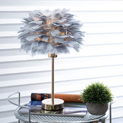 Feather Shade Table Lamp