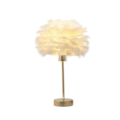 Feather Shade Table Lamp
