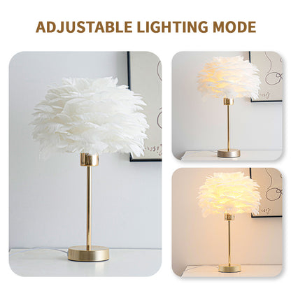 Feather Shade Table Lamp