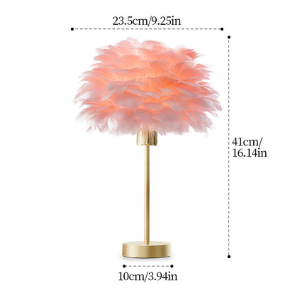 Feather Shade Table Lamp