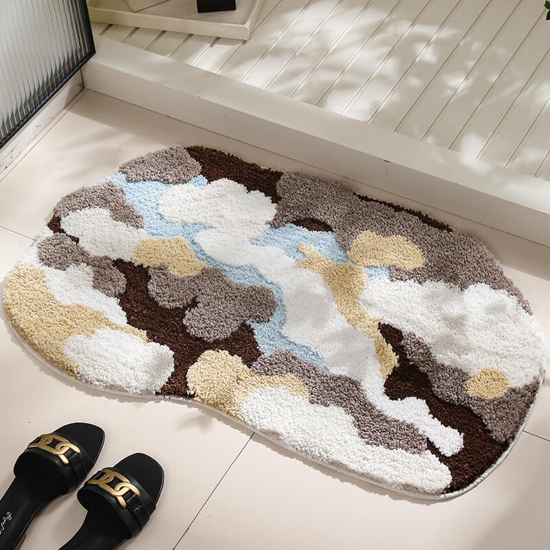 Flocked Moss Bathroom Rug