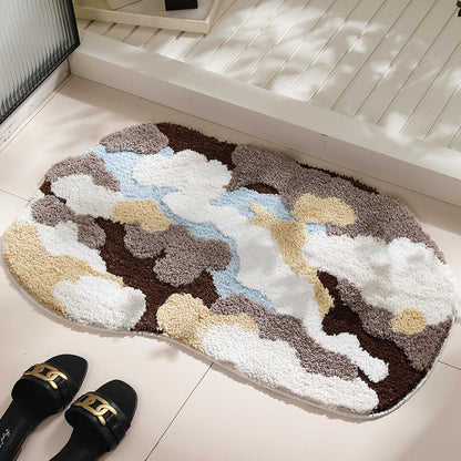 Flocked Moss Bathroom Rug