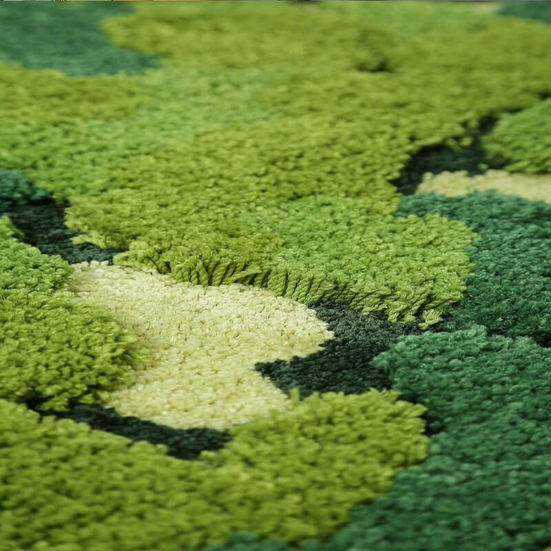 Flocked Moss Bathroom Rug