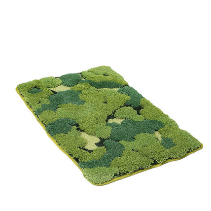 Flocked Moss Bathroom Rug