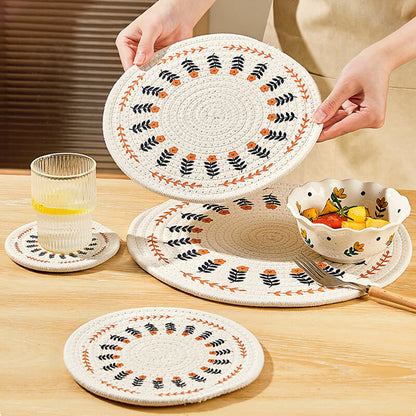 Floral Cotton Linen Woven Placemat