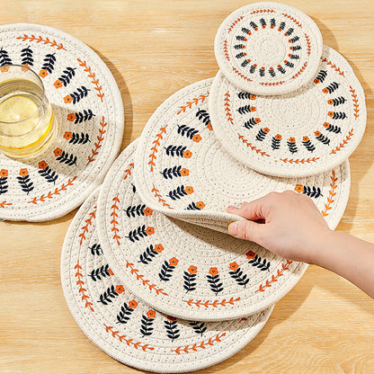 Floral Cotton Linen Woven Placemat